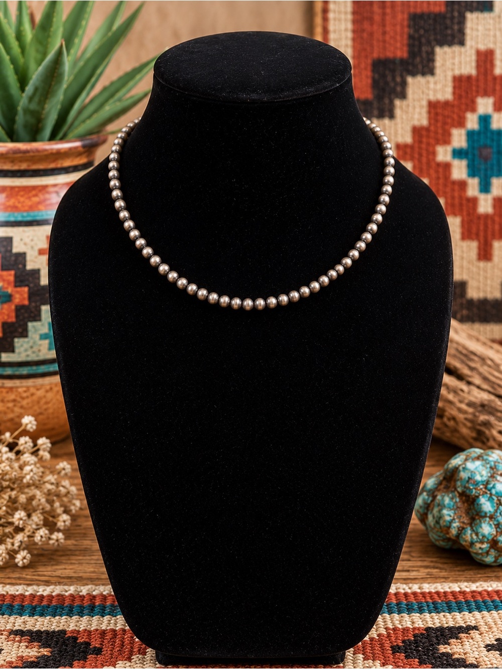 4mm Desert Pearls Sterling Silver - 16 inches with 1 in Extender